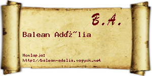 Balean Adélia névjegykártya